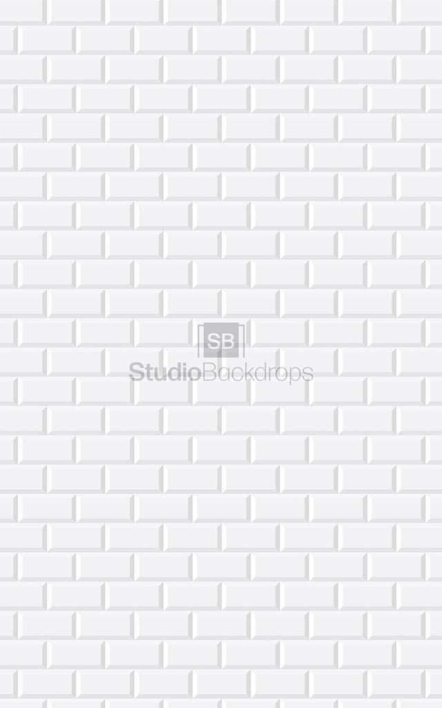 White Tiled Wall Photography Backdrop BD-299-STB