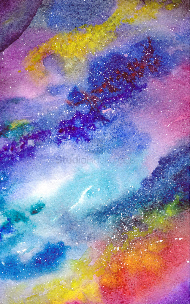 Starry Night Aurora Borealis Watercolour Photography Backdrop BD-315-WAT