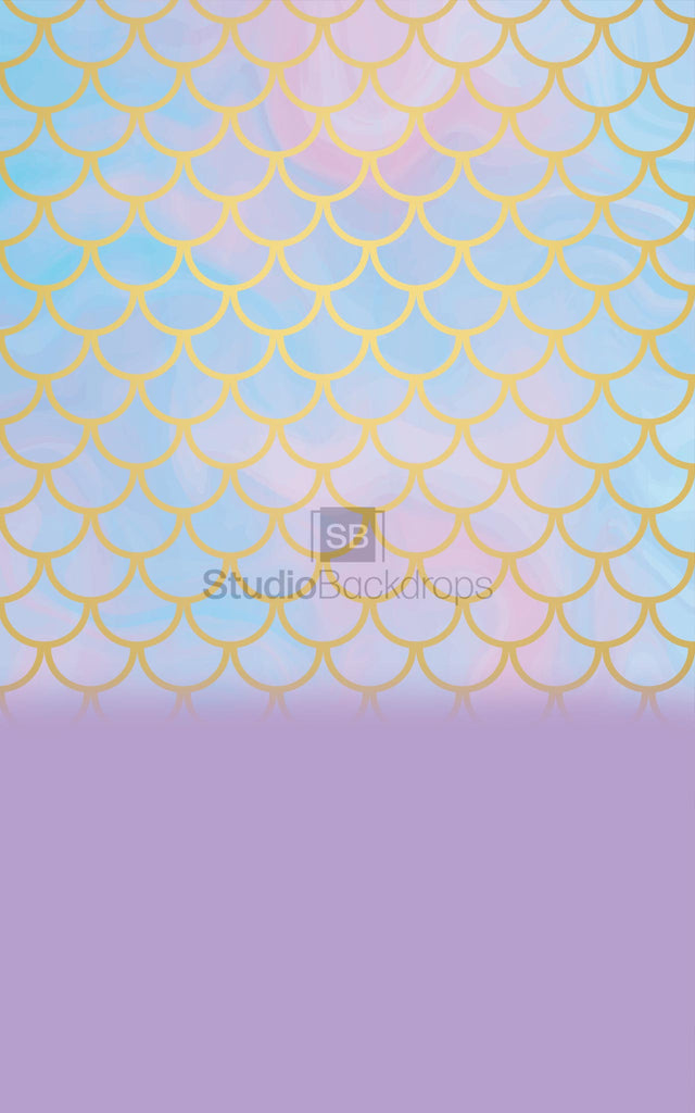 Mermaid Scales Duo Faded Photography Backdrop