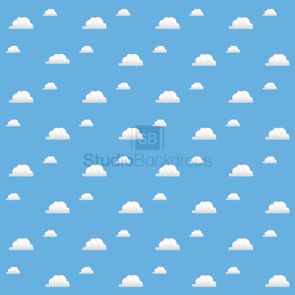 Toy Storybook Wall Clouds Photography Backdrop