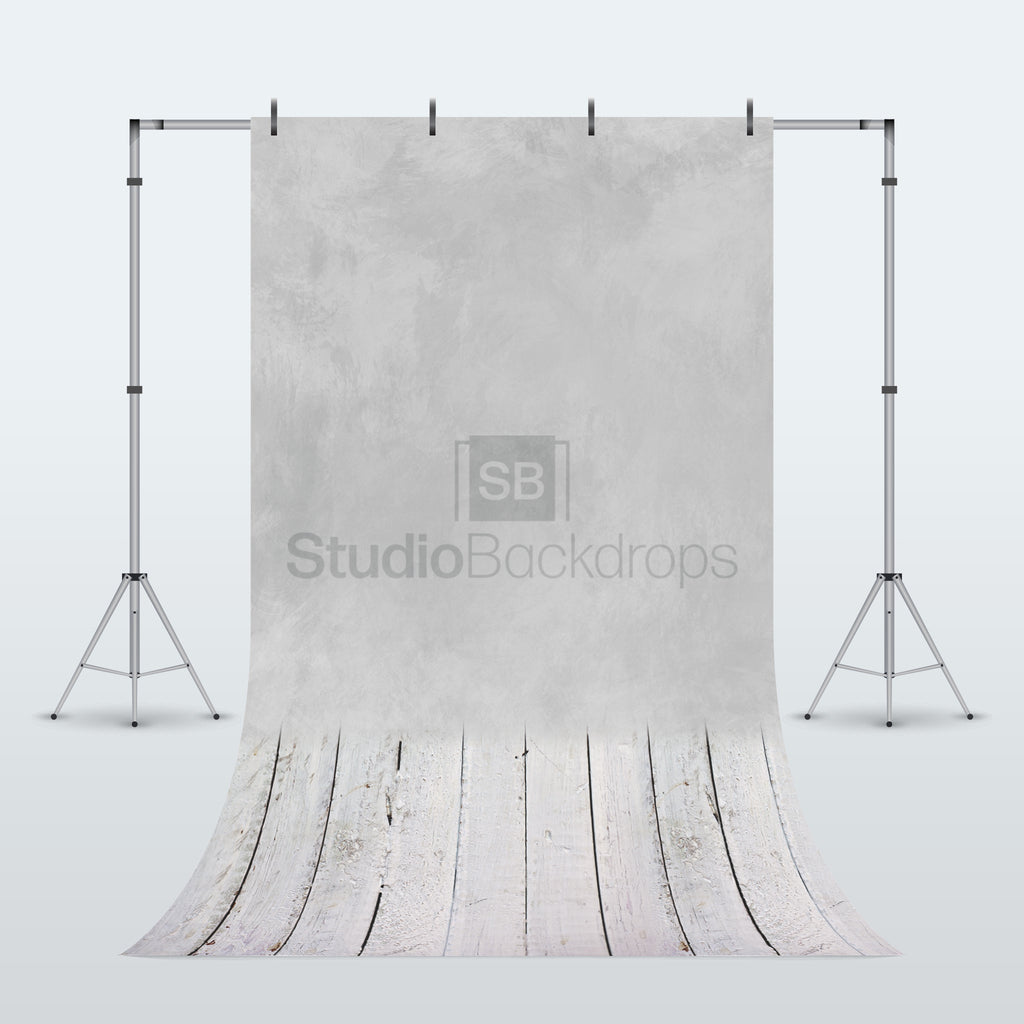 Grey Marble Faded White Floorboards Duo Photography Backdrop BD-244-DUO