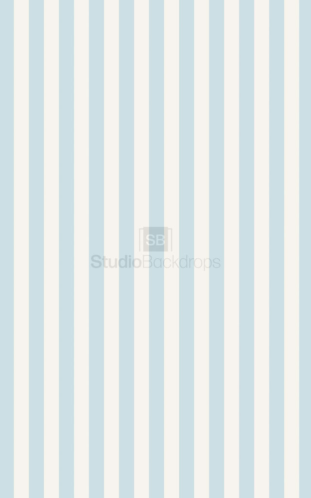 Blue Cream Stripe Photography Backdrop
