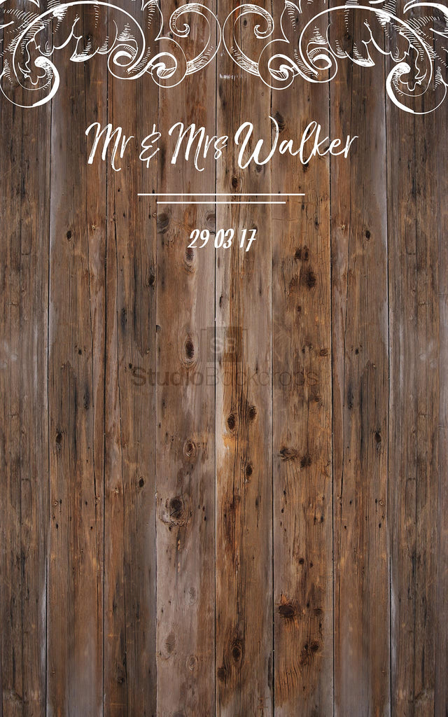 Personalised Wood Wedding Photo Booth Backdrop