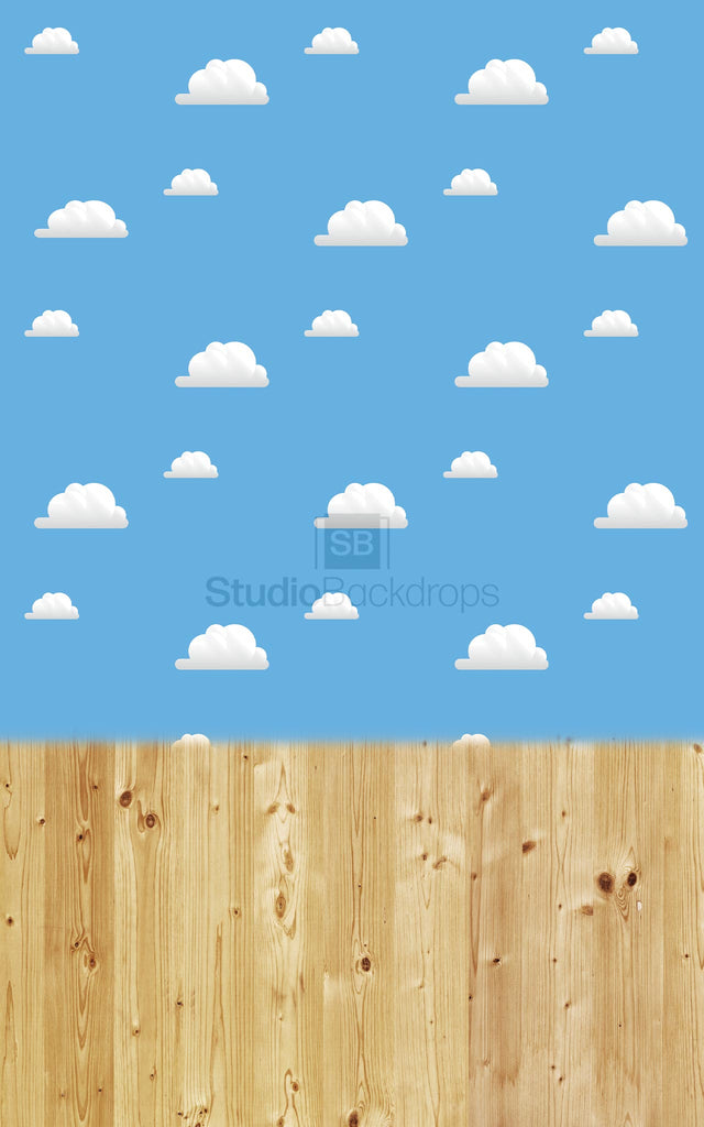 Toy Storybook and Wood Duo Faded Photography Backdrop