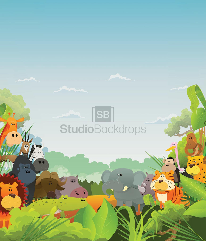 Safari Jungle Photo Booth Backdrop