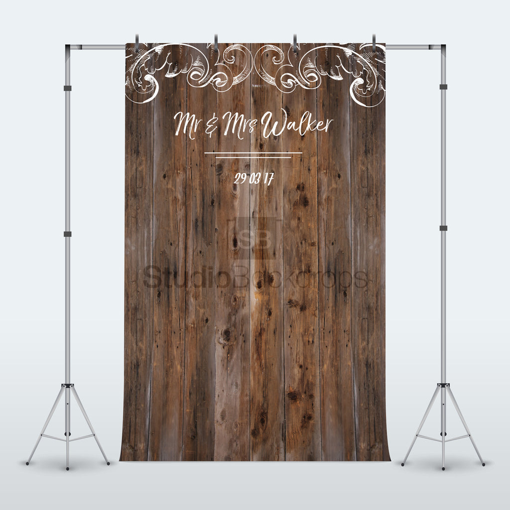 Personalised Wood Wedding Photo Booth Backdrop