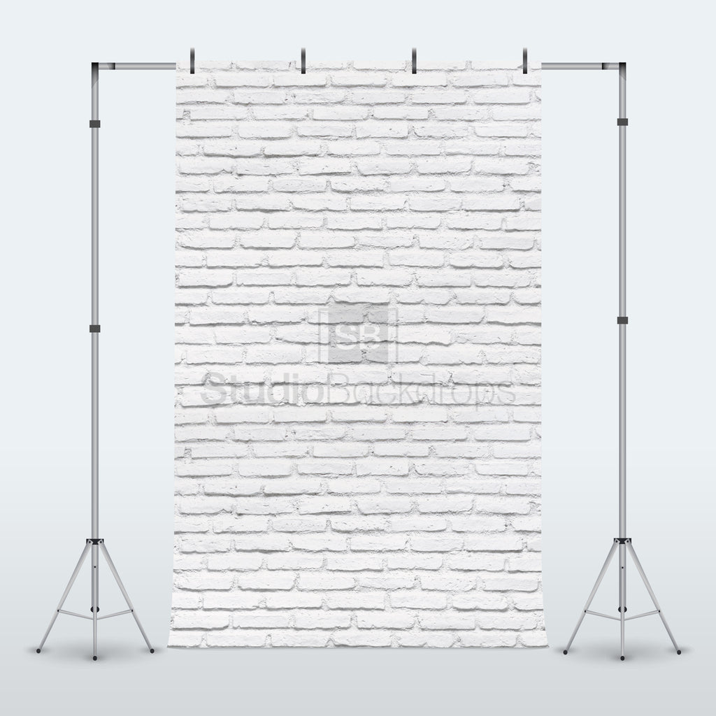 Painted White Brick Wall Photography Backdrop