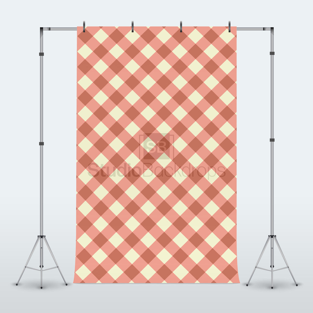 Red Gingham Photography Backdrop