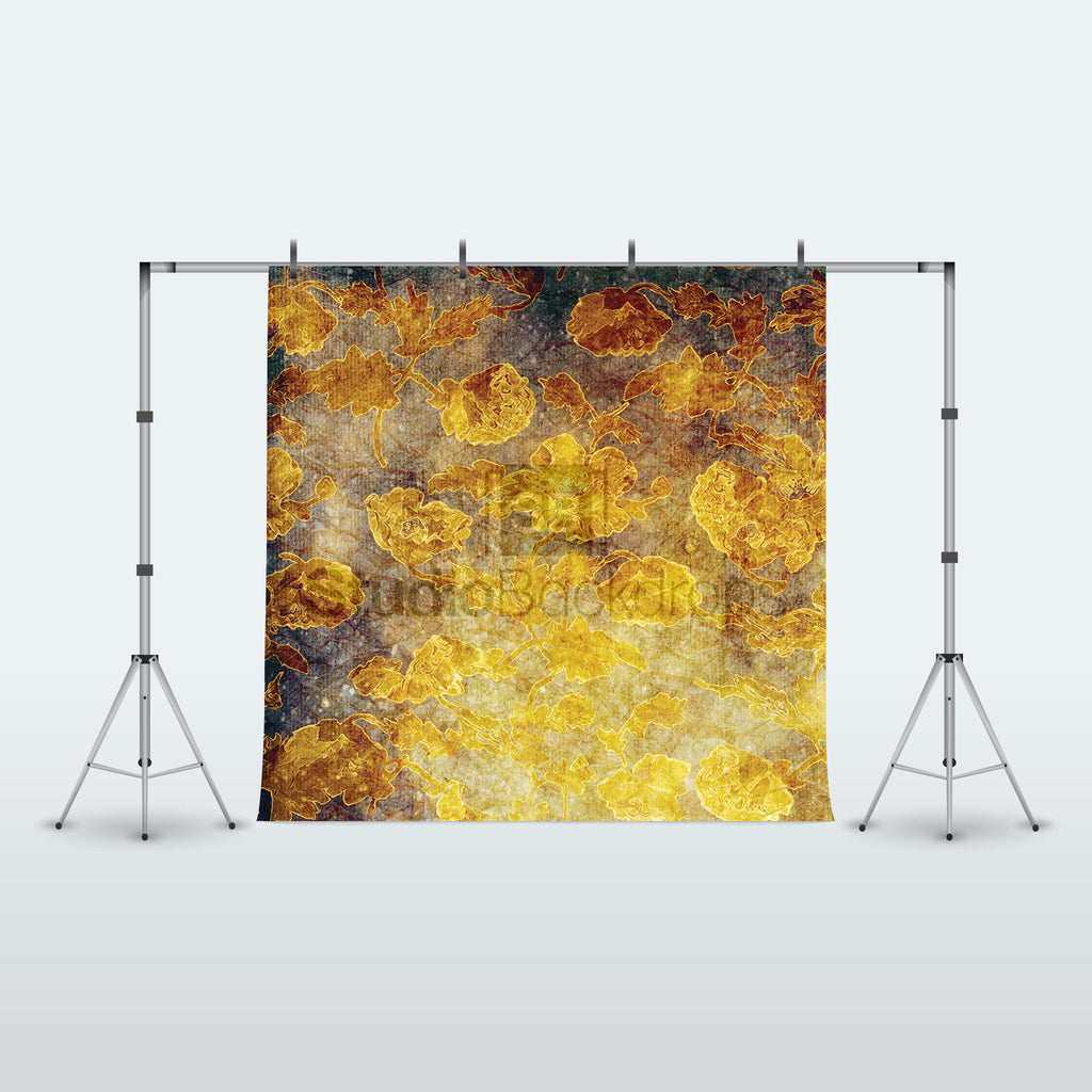 Golden Vintage Damask Photography Backdrop