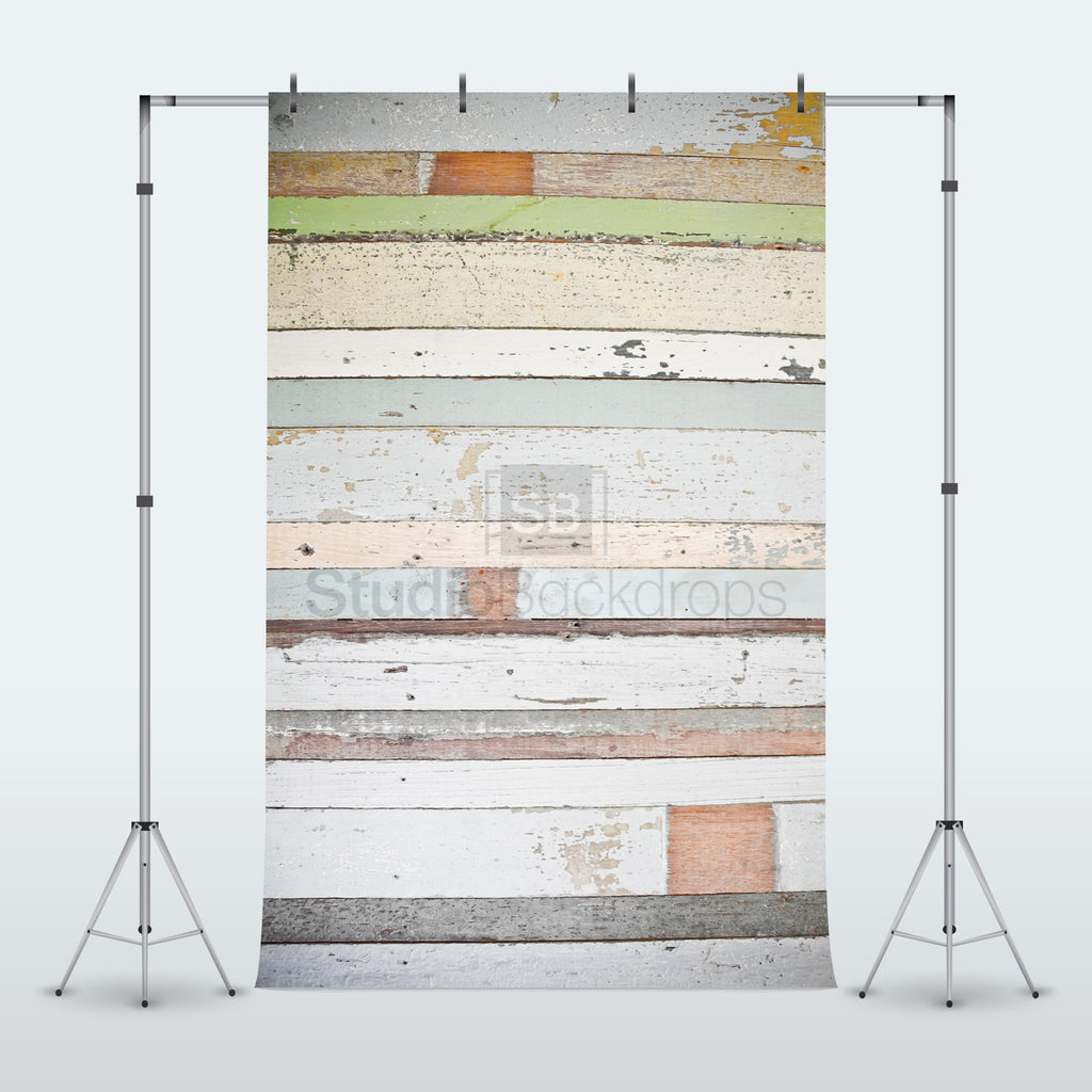 Mismatched Painted Wood Photography Backdrop