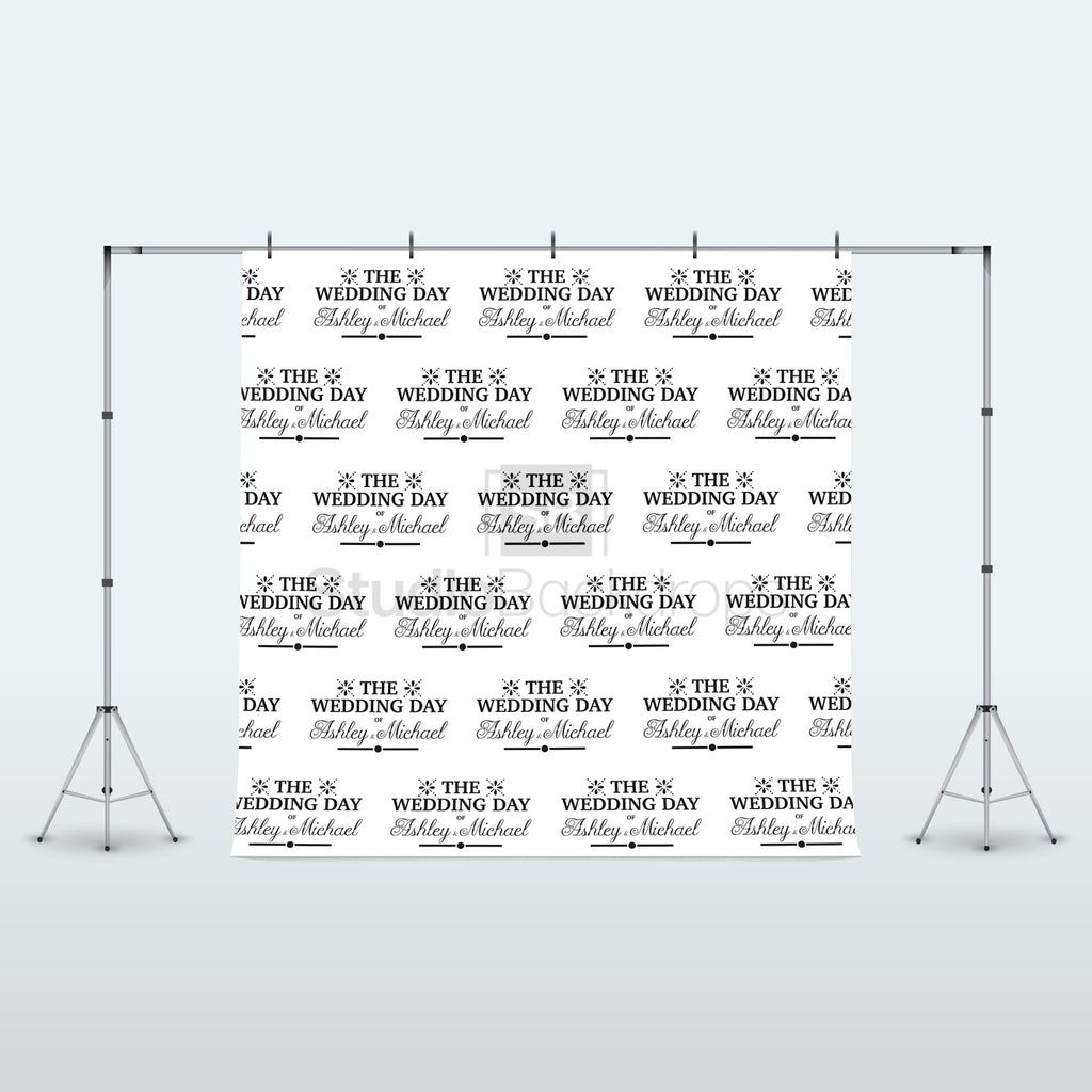 Personalised Traditional Names Wedding Photo Booth Backdrop