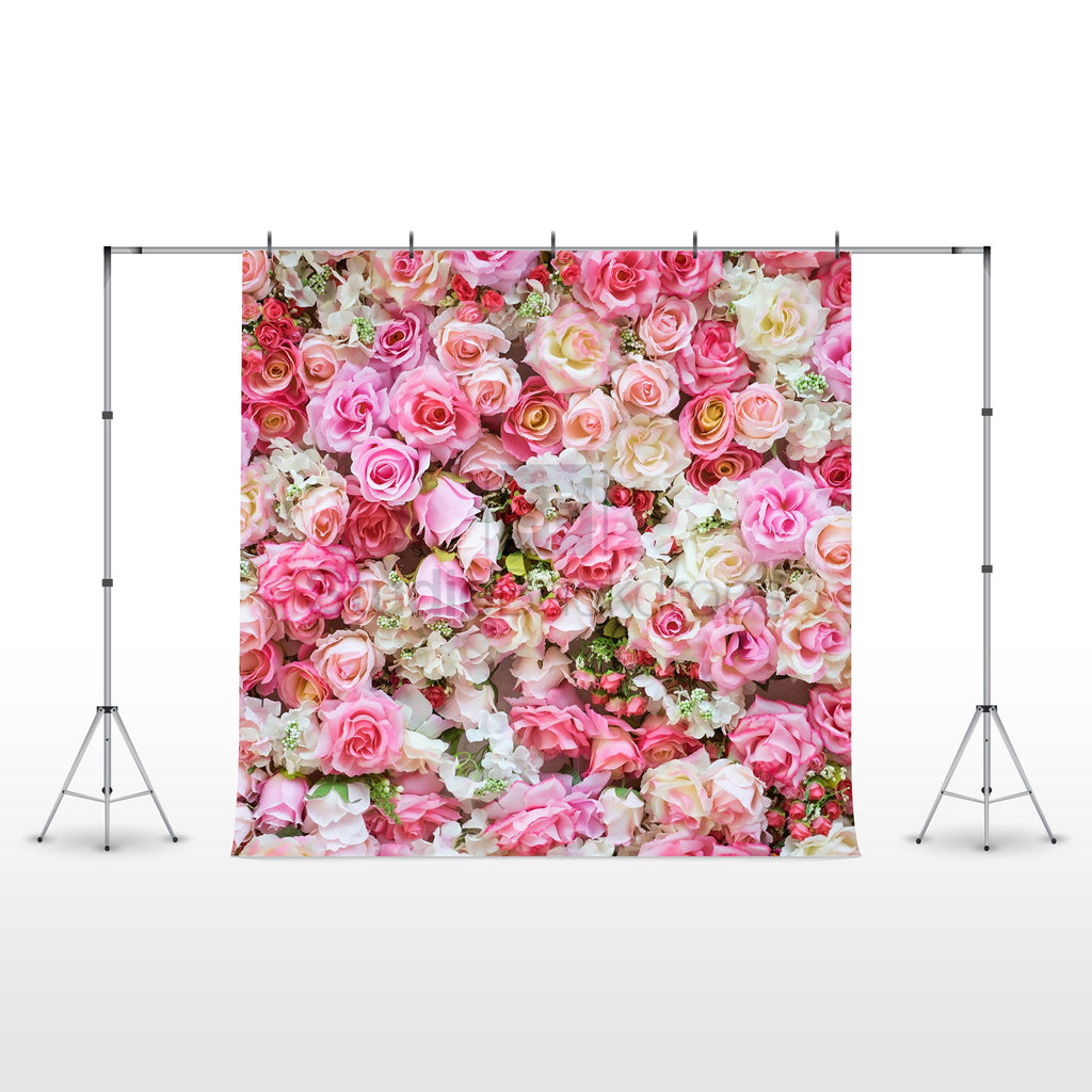 Pink Floral Wedding Photo Booth Backdrop